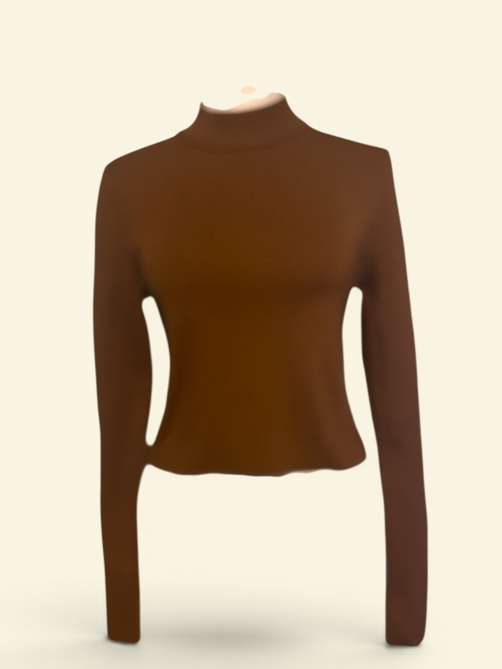 Forever 21 Brown Mock Neck Long Sleeve Top